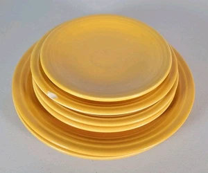 Set of 7 Homer Laughlin Fiestaware Fiesta Yellow Luncheon Bread Saucer Plates - Picture 1 of 18