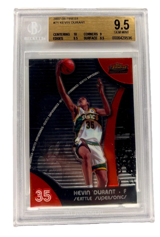 Kevin Durant 2007-08 Finest #71 RC Rookie Sonics BGS 9,5 gema como nuevo Foto 1 de 2