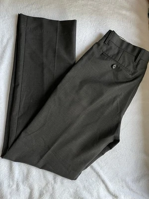 BANANAREPUBLIC мужской сшитый на заказ Slim Fit 100% шерсти серый черный платье брюки 32 x 34 - Изображение 1 из 4