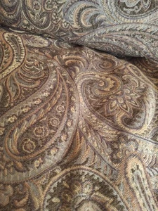 King Size Paisley Duvet Cover & 3 Euro Pillow Shams EUC Really Elegant - Picture 1 of 20