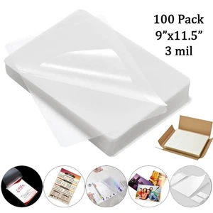 Confezione 100 Sacchetti Laminazione Termica 3 Mil 9"x11,5" Formato Lettera Fogli Laminatore - Foto 1 di 7