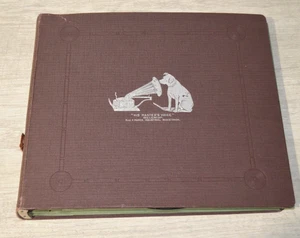 Victor His Masters Voice Antique 10” Record Binder with 8 Records 78's - Imagen 1 de 13