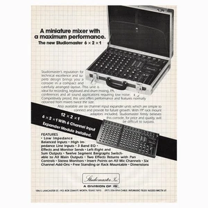 Studiomaster Mixers Audio Equipment Vintage Magazine Print Ad 80s 1985 - Picture 1 of 1