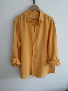 Camisa Massimo Dutti Manga Larga 100% Lino Naranja XXL *** EXCELENTE *** - Imagen 1 de 12