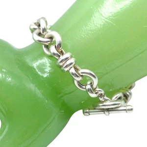 Bracciale in argento sterling 925 Italia catena a levetta 11,5 mm grosso 7,5" 25 g artigianale - Foto 1 di 18