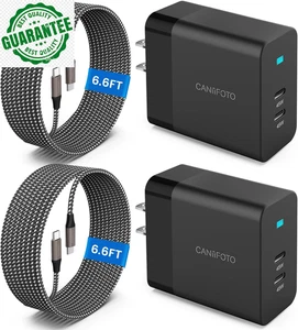 2Port 45W Super Fast Charger Type C, 2Pack 45W USB-C Charger Android Phone Charg - Photo 1 sur 17