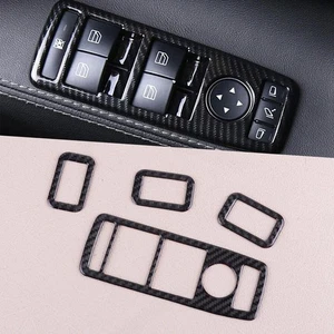 4pc Carbon Fiber Window Lift Switch Cover Trim Fit for Tesla Model S/X 2014-2019 - Bild 1 von 4