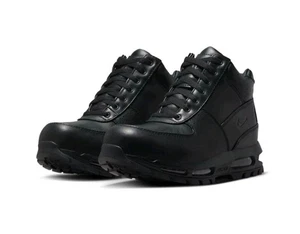 Size 9 Nike Men's Air Max Goadome ACG Triple Black Leather Boots 865031-009 NEW - Picture 1 of 5