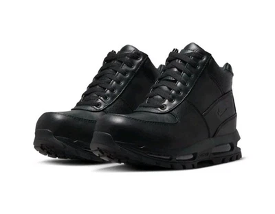 Size 9 Nike Men's Air Max Goadome ACG Triple Black Leather Boots 865031-009 NEW - Image 1 of 4