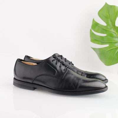 Clarks Mens Tilden Oxford Size 10 M Black Leather Cap Toe Dress Shoe Comfy Light - Image 1 of 4