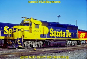 ORIGINAL SLIDE SANTA FE RR GP40X 3803 RICHMOND CA 1987 - Picture 1 of 1