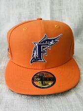 New Era Florida Marlins World Series Patch Orange Purple UV 59Fifty Hat 7 1/2