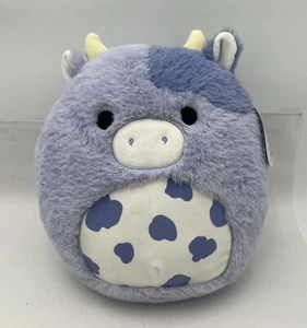 Peluche morbido Squishmallow FuzzAMallow 12” BUBBA mucca viola HTF RARO nuovo con etichette - Foto 1 di 6
