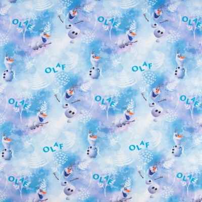 Baumwolljersey Digital Frozen Eiskönigin Olaf Schneemann blau weiß 1,5m Breite - Bild 1 von 4