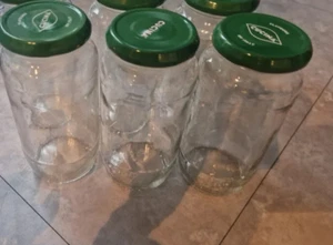 6 Empty Glass Storage Jars Cooking Pasta Sauce 500ml Craft DIY Upcycling Bottles - Picture 1 of 1
