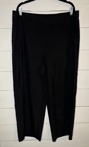 Eileen Fisher Pants Womens Large Black Pull On Stretch Wide Leg Boho Casual - Picture 1 of 8