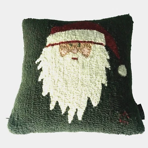 Chandler 4 Corners Design By Laura Megroz VTG 2002  Wool Hand Hooked Pillow - Picture 1 of 13