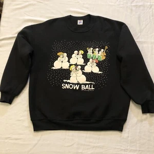 Vintage Jerzees Holidays Universal Screen Arts 1990s Snow Ball Sweatshirt USA - Picture 1 of 6