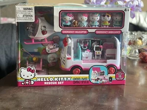 NEW Sanrio HELLO KITTY Rescue Set w/Emergency Helicopter & Ambulance 15+ Pc HTF  - Picture 1 of 2