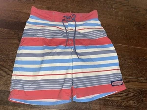 Boys Vineyard Vines Striped Swim Shorts Bathing Suit Youth XL Waist 28 - Picture 1 of 4