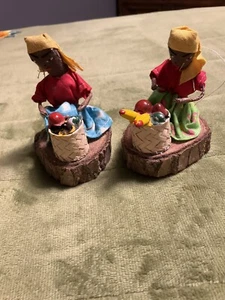 Vintage Holz Stoff Ethno Puppen Volkskunst Jamaikaner Lot Konvolut 2  - Bild 1 von 10