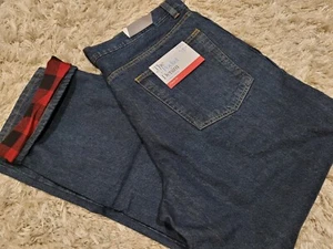 NEW CROFT & BARROW FLANNEL LINED JEANS MENS 42X32 CLASSIC FIT - Picture 1 of 10
