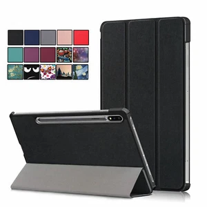 Funda inteligente con soporte triple de cuero para Samsung Galaxy Tab S7 S8+ S9+ S9 FE+ - Imagen 1 de 114