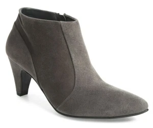 NUOVO PAUL GREEN Tatum Iron Grey scamosciato punta stivaletto US 6,5/UK 4 zip laterali - Foto 1 di 12