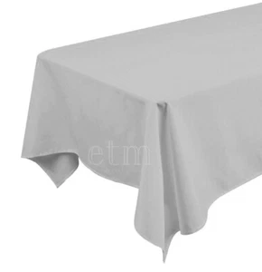 Tischdecke ECKIG 1,30 x 2,30m silber grau Catering Hochzeitsdeko - Bild 1 von 1