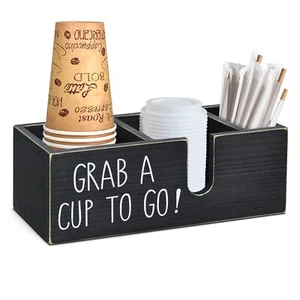 Coffee Station Organizer For Countertop Coffee Cup And Lid Holder For Cup Lid Sl - Picture 1 of 7
