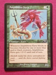 Magic The Gathering PLANESHIFT AMPHIBIOUS KAVU green card MTG - Picture 1 of 2