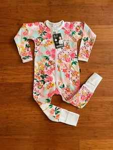 Bonds Tapestry Floral Pink White Zip Wondersuit Size 2 BNWT - Bild 1 von 1