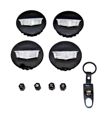 Cadillac SRX DTS XLR STS CTS ATS XTS XT4,5,6 Center Black Caps +FREE GIFTS T2334 - Image 1 of 4