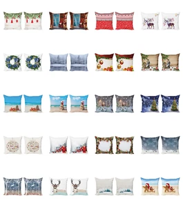 Ambesonne Christmas Theme Cushion Cover Set of 2 for Couch and Bed in 4 Sizes - Picture 1 of 63