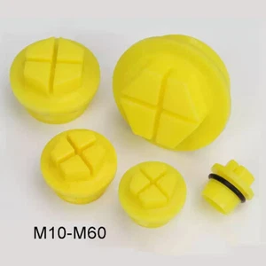 POM Plastic Flanged Blanking Plug Metric M10 - M60 Blanking Cap Male Thread - Picture 1 of 26