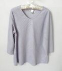 Christopher & Banks purple v-neck 3/4 sleeve pullover top tunic *Sz M*