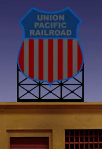 UNION PACIFIC RAILROAD BILLBOARD ANIMATED SIGN HO-SCALE- LIGHTS, FLASHES & MORE - Picture 1 of 1