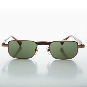 Slim Copper Rectangle Vintage Sunglasses - Hank - Picture 1 of 3