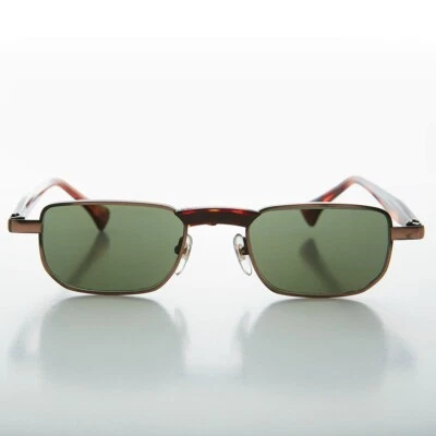 Slim Copper Rectangle Vintage Sunglasses - Hank - Image 1 of 3