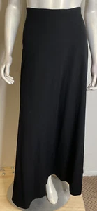 Ralph Lauren Collection Black Wool Maxi A-Line Skirt Womens 12 Luxury Long - Picture 1 of 7