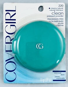 VINTAGE COVERGIRL CLEAN PRESSED POWDER 220 CREAMY NATURAL NOS NEW - Picture 1 of 6