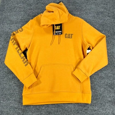 CAT Caterpillar Sudadera con Capucha Mujer Mediana Amarilla Manga Larga Trabajo Nueva Foto 1 de 4