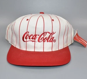 Coca-Cola Vintage 90's KC Pinstripe Snapback Cap Hat - NWT - Picture 1 of 5
