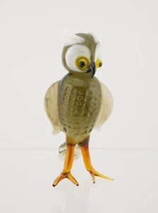 Lovely Quality Finely Modelled Vintage 2¾" Inch Art Glass Owl Figure - Picture 1 of 2