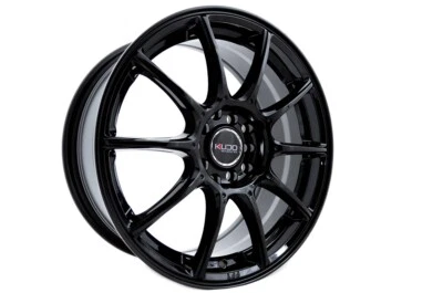 16x7 Kudo Racing Flow Formed 13.6 LBS Lightweight 5x100 5x114.3 Black Wheels (4) - Image 1 of 4