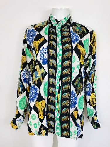 CAMICIA VINTAGE VERSACE JEANS COUTURE STAMPA ELEFANTE S