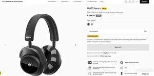 Master & Dynamic MW75 Neuro Wireless Headphones with Active Noise Cancellation - Picture 1 of 4