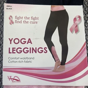 World of Active Women’s Size Small Mid Rise Black Pink Yoga Leggings Running NEW - Picture 1 of 3