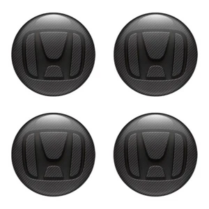 4x Honda Wheel stickers Hubcaps 3D Center Cap Logo Badge Wheel Trims Rims Decal - Picture 1 of 27