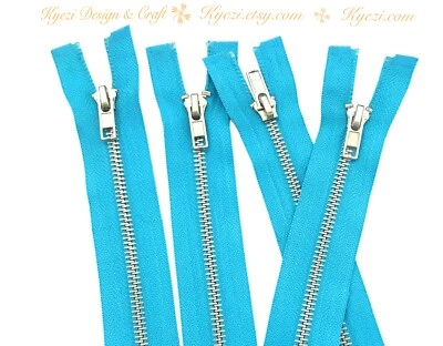 5 - 10 pcs Silver Separating Jacket Zipper, Gauge 5 Zippers - 30", 32", 34", 36" - Image 1 of 4